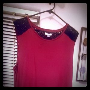 Burgundy sleeveless top